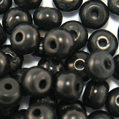 Bead, Bone 12mm Round in Black (Hole Size 2.5mm)