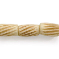 Bead, Bone Tube 12x7mm with Spiral Grooves in Tea Dyed (Hole Size 2mm)