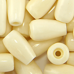 Bead, Bone 12x6mm Drop Shape in White (Hole Size 2mm)