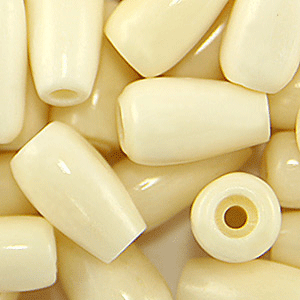Bead, Bone 12x6mm Drop Shape in White (Hole Size 2mm)