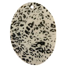 Pendant 55x40mm Oval Resin Pendant with Snow Leopard Pattern (Hole Size 3mm)