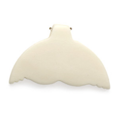 Bead, Bone 45mm Whale Tail- White
