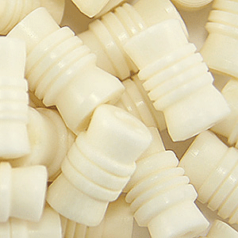 Bead, Bone 13x7mm Carved Tube in White (Hole Size 2mm)