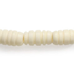 Bead, Bone 12x7mm Handcarved Beehive Tube in White (Hole Size 2mm)