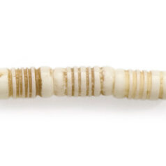 Bead, Bone 12x7mm Handcarved Beehive Tube in Tea Dyed (Hole Size 2mm)