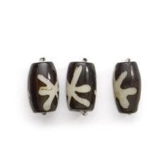 Bead, Bone 7x12mm Tube - Black/White