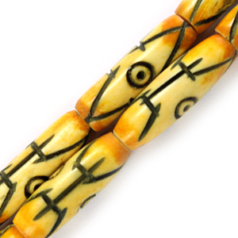 21x6mm Carved Oval Bone (hole size: 2mm)