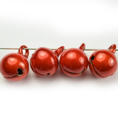 Bead, Miracle Bell 8mm Round with Loop - Orange (Made in Japan)