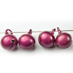 Bead, Miracle Bell 8mm Round with Loop - Fuchsia (Made in Japan)