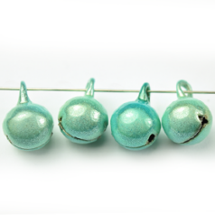 Bead, Miracle Bell 8mm Round with Loop - Pale Turquoise (Made in Japan)