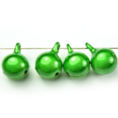 Bead, Miracle Bell 8mm Round with Loop - Green (Made in Japan)