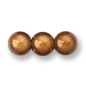 Bead, Miracle Bead 8mm Round - Bronze, Hole Size 1.8mm (Made in Japan)