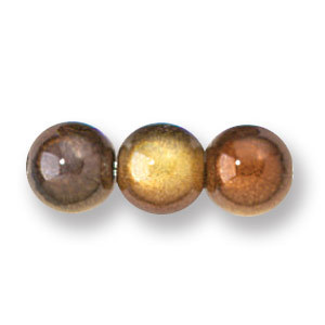 Bead, Miracle Bead 8mm Round - 3 Tone Grey, Brown. Amber, Hole Size 1.8mm (Made in Japan)