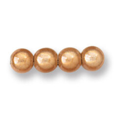 Bead, Miracle Bead 6mm Round - Light Brown, Hole Size 1.2mm (Made in Japan)