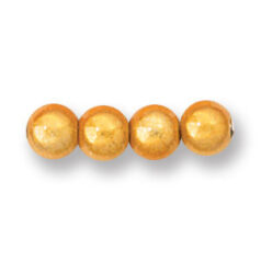 Bead, Miracle Bead 6mm Round - Dark Yellow, Hole Size 1.2mm (Made in Japan)