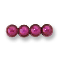 Bead, Miracle Bead 6mm Round - Fuchsia, Hole Size 1.2mm (Made in Japan)
