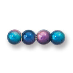 Bead Miracle Japanese 6mm (hole size 1.6mm)  - 3 Tone Blue/Purple/Fuchsia