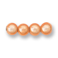 Bead, Miracle Bead 6mm Round - Peach, Hole Size 1.2mm (Made in Japan)