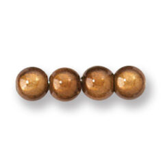 Bead, Miracle Bead 6mm Round - Bronze, Hole Size 1.2mm (Made in Japan)