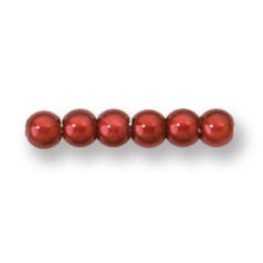 Bead, Miracle Bead 4mm Round - Red (Hole Size 0.9mm)