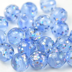 Bead, Acrylic Japanese Round Glitter Bead, 8mm - Royal (Hole Size 1.85mm)
