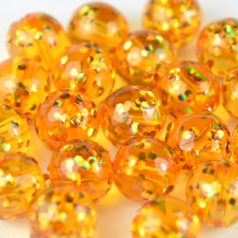 Bead, Acrylic Japanese Round Glitter Bead, 8mm - Golden Yellow (Hole Size 1.85mm)
