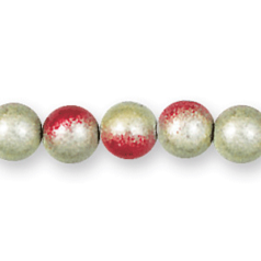 Bead, Miracle Bead 6mm Round - 2 Tone Red and Lime