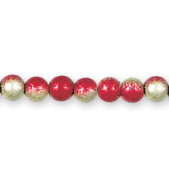 Bead, Miracle Bead 4mm Round - 2 Tone Red and Lime