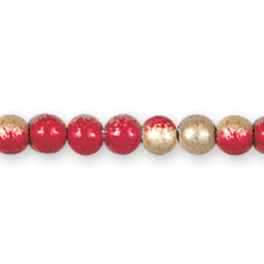 Bead, Miracle Bead 4mm Round - 2 Tone Red and Peach