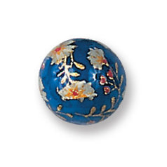 Bead, Paper Decal 14mm Round - Royal.  Made In Japan