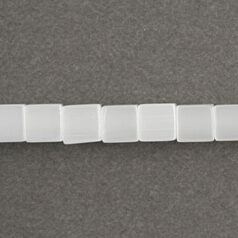 Bead, Cat Eye Fiber Optic, 4mm Cube - White