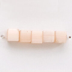 Bead, Cat Eye Fiber Optic, 4mm Cube - Light Orange