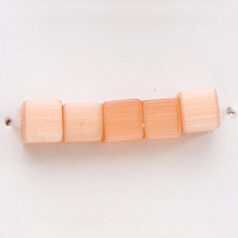 Bead, Cat Eye Fiber Optic, 4mm Cube - Dark Orange