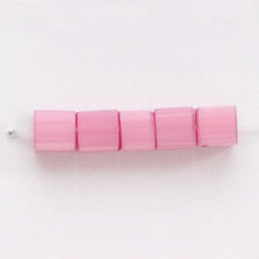 Bead, Cat Eye Fiber Optic, 4mm Cube - Fuchsia