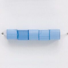 Bead, Cat Eye Fiber Optic, 4mm Cube - Blue