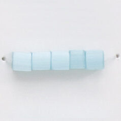 Bead, Cat Eye Fiber Optic, 4mm Cube - Turquoise
