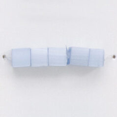 Bead, Cat Eye Fiber Optic, 4mm Cube - Light Blue
