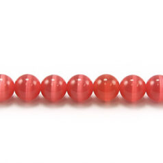 Bead, Cat Eye Fiber Optic, 4mm Round - Fuchsia