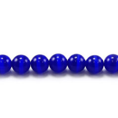 Bead, Cat Eye Fiber Optic, 4mm Round - Dark Blue