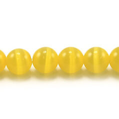 Bead, Cat Eye Fiber Optic, 6mm Round - Dark Yellow