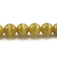 Bead, Cat Eye Fiber Optic, 6mm Round - Amber