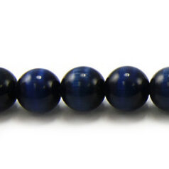 Bead, Cat Eye Fiber Optic, 8mm Round - Montana Blue