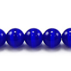 Bead, Cat Eye Fiber Optic, 8mm Round - Dark Blue