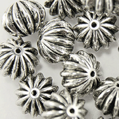 Bead, Metalized Plastic in Antique Silver, 14x11mm Spacer (Hole Size 1.5mm)