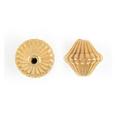 Bead, Metalized Plastic in Gold, 7x6mm Mushroom Shape (Hole Size 1.25mm)