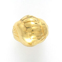 Bead, Metalized Plastic in Gold, 8.5x7.5mm Snail Shape (Hole Size 1.5mm)
