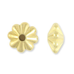 Bead, Metalized Plastic in Gold, 6x3mm Fluted Saucer (Hole Size 1mm)