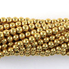 Bead, Metalized Plastic in Gold, 4mm Round (Hole Size 1.3mm)