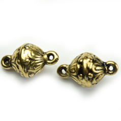 Link Connector, Metalized Plastic in Antique Gold, 23x12.5mm (Hole Size 1.7mm)