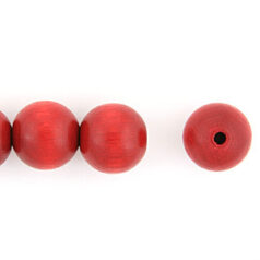 Bead, Preciosa Czech Wood Beads, 5mm Round - Red (Hole Size: 1.8mm)